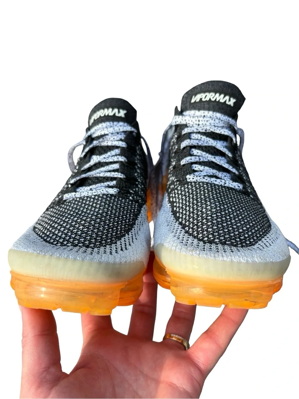 Nike Air VaporMax Flyknit 2 Safari Men’s 7.5 Multicolor Sneakers Mango Oreo